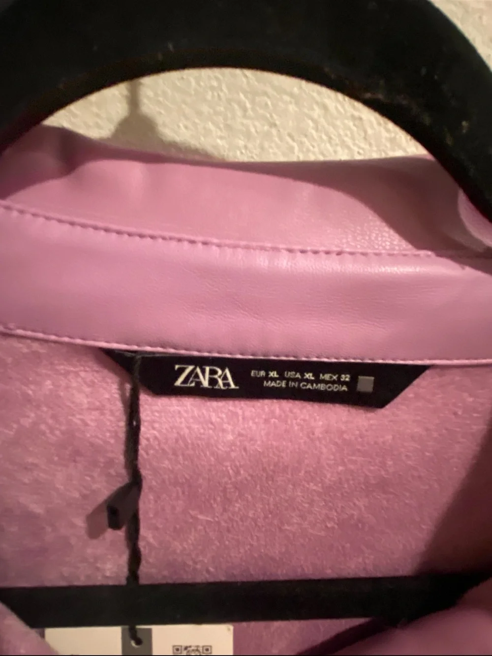 Zara‎ Lilac Faux Leather Mini Dress Size XL